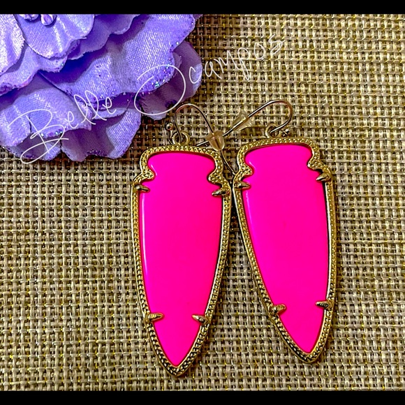 Kendra Scott NEON PINK Skylar earrings - Picture 1 of 2